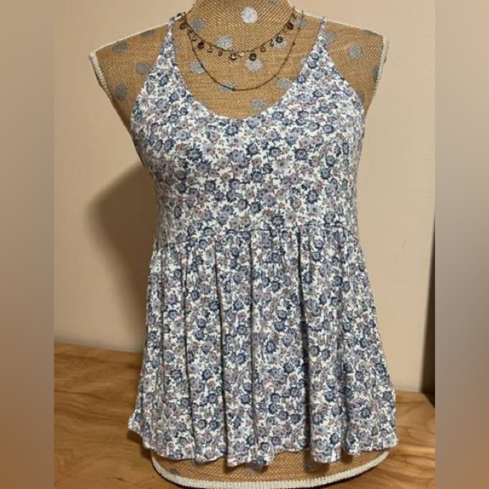 American Eagle Blue, Lilac Wildflower Baby Doll Camisole